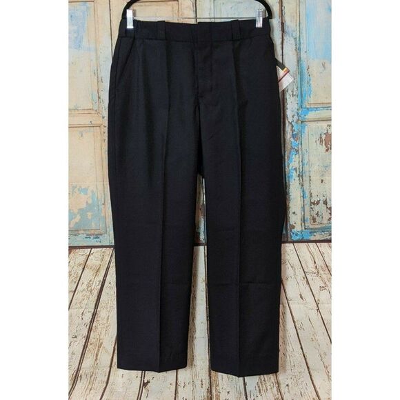 Elbeco Prestige Womens Size 14 Black Flat Front Slash Pocket Stretch Dress Pant - Picture 1 of 11